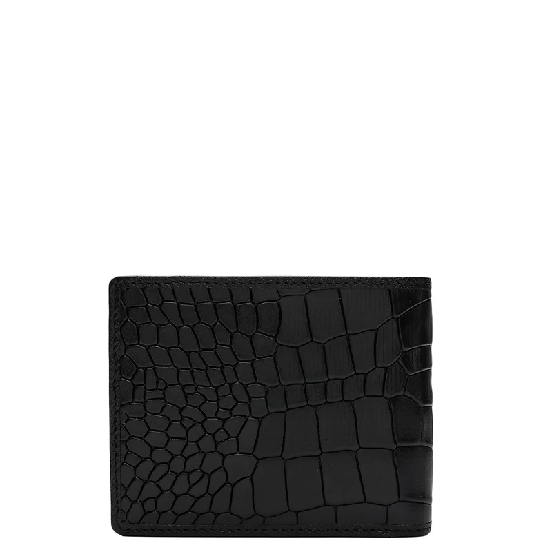 Da Milano Black Black Bifold Leather Mens Wallet for Men | Best Price UAE